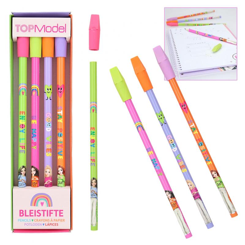 [4010070629748] TOPModel Pencil-Set With Eraser-Topper SELFLOVE