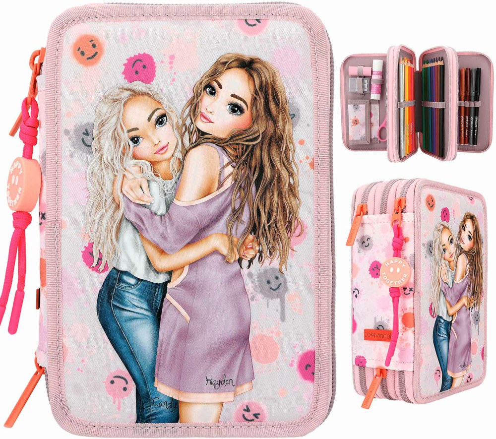 TOPModel Triple Pencil Case HAPPY TOGETHER