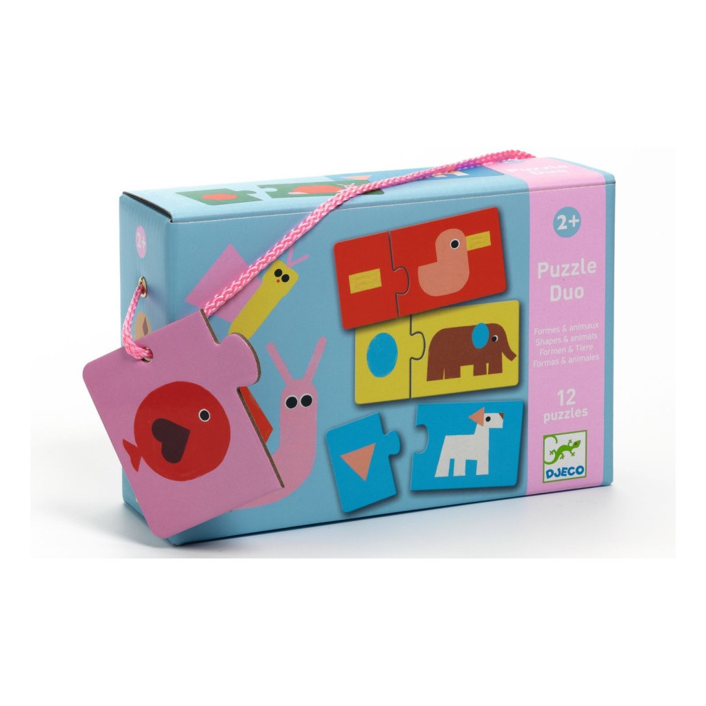 [3070900082564] Djeco - Puzzle Duo-Trio Shapes & Animals