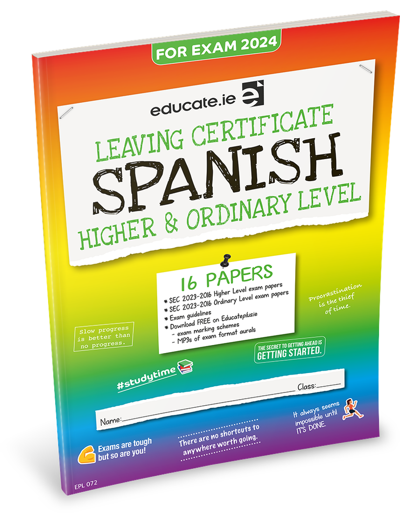 [9781915595492] [OLD EDITION] Educate.ie LC Spanish HL & OL Exam Papers 2024