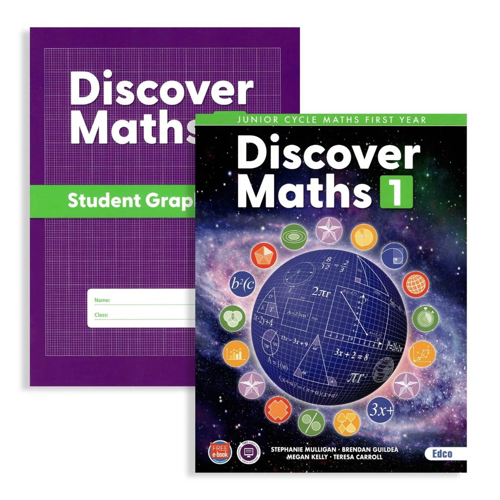 [9781802301724] Discover Maths 1 3rd Edition (SET) Text + Student Activity Bk + Graph Copy + FREE e-book (1st Year OL & HL) 