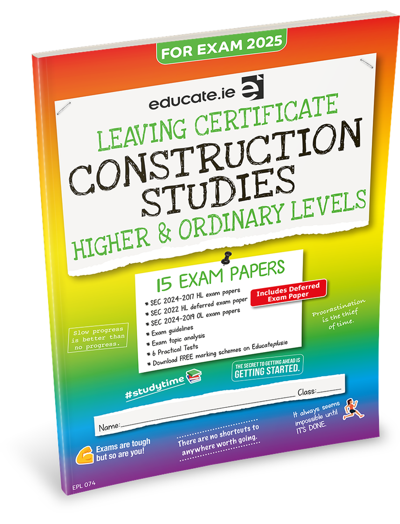 [9781916832572] [OLD EDITION] Educate.ie LC Construction Studies HL & OL Exam Papers 2025