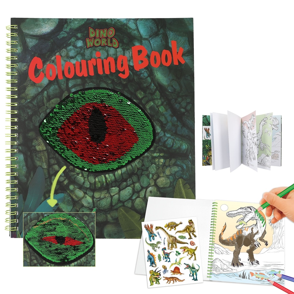 Dino World Colouring Book With Reversible Seqins