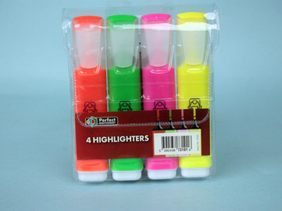 Highlighters 4 Pack Asstd Perfect Stationery