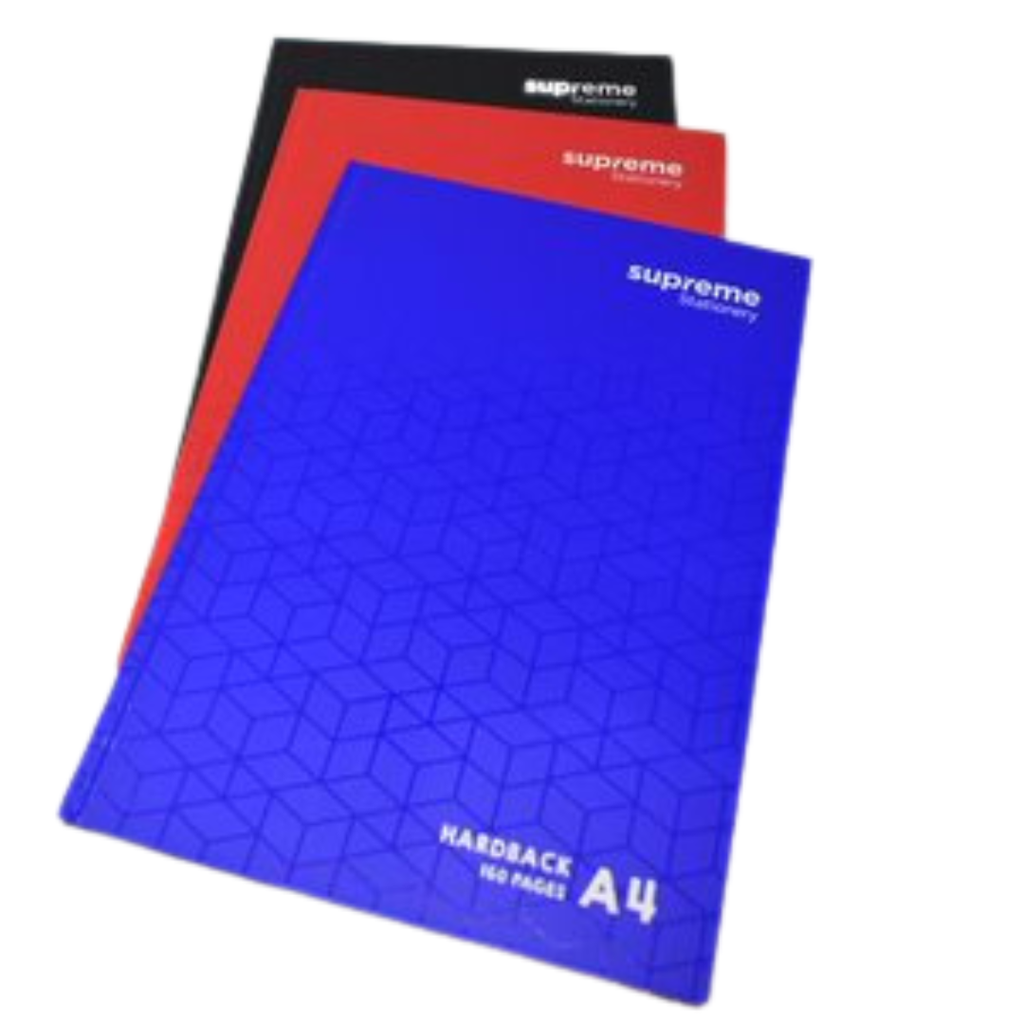 [3 PK] Hardback A4 Geo 160pg Asstd HB-5044