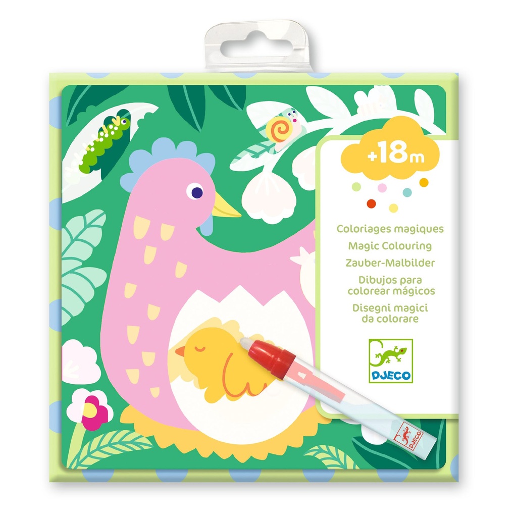 [3070900009530] Magic coloring. Peekaboo! Garden Baby Animals - Djeco