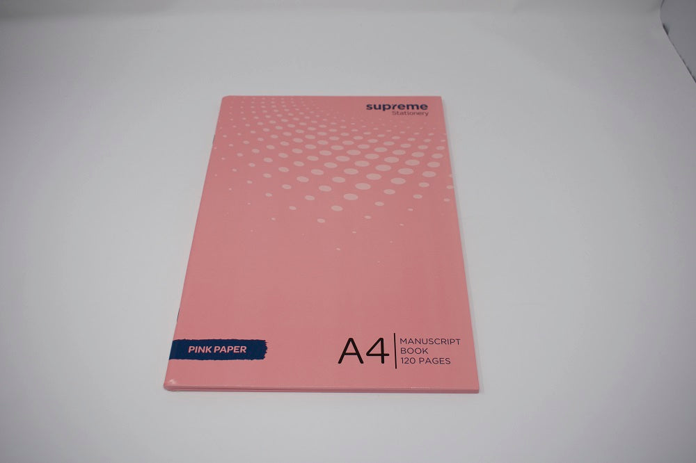 Visual Aid A4 Manuscript Book 120 Page Pastel Pink (Dyslexia Friendly)