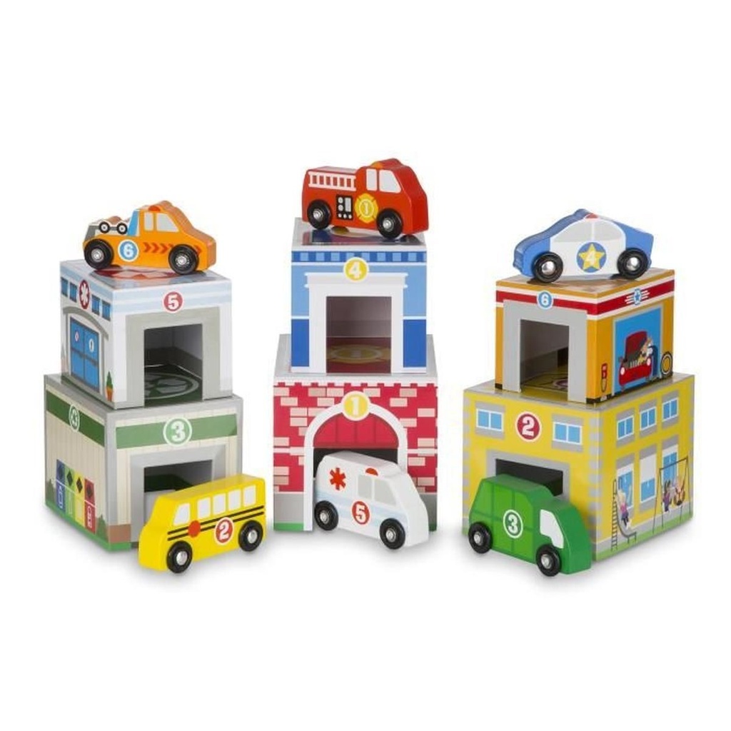 Nesting and Sorting Buildings and Vehicles Melissa and Doug