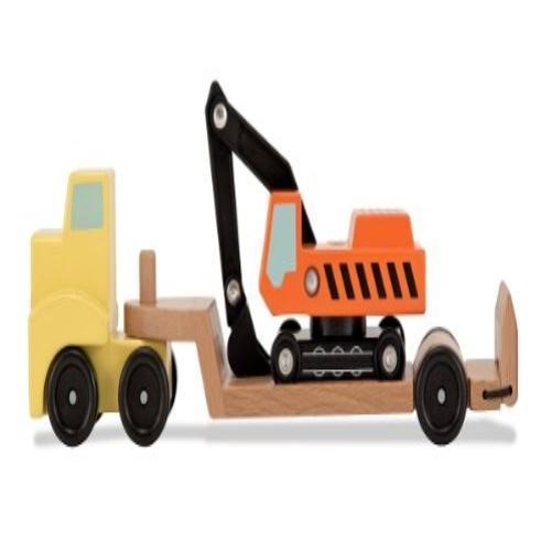 Low-Loader and Digger (Yellow Front) (Wooden) Melissa and Doug