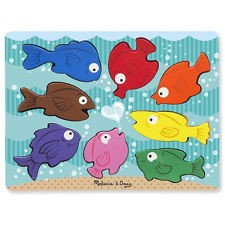 Wooden Chunky Puzzle - Colourful Fish Melissa and Doug (Jigsaw)