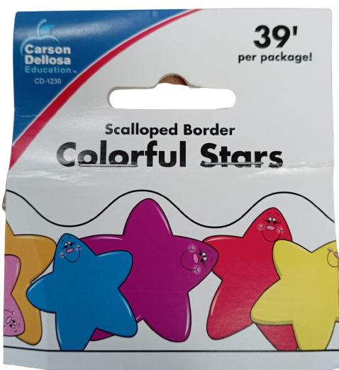 Scalloped Border Stars 39'' Inches