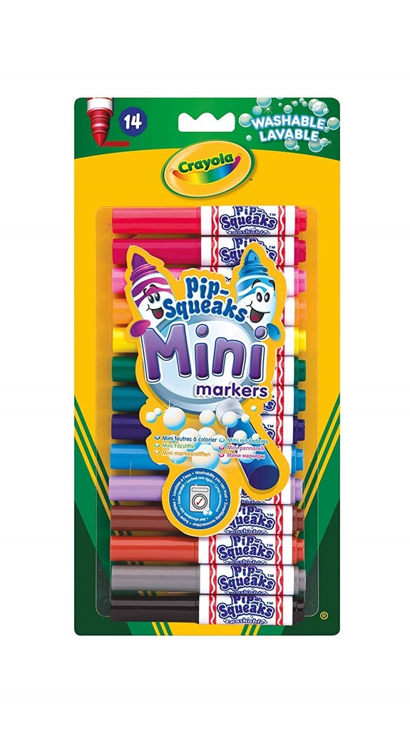 Crayola Pip-Squeaks 14pk Mini Washable Felt Tip Colouring Pens, Pack of 14