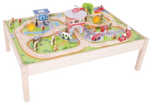 Fire and Rescue Train Table Bigjigs
