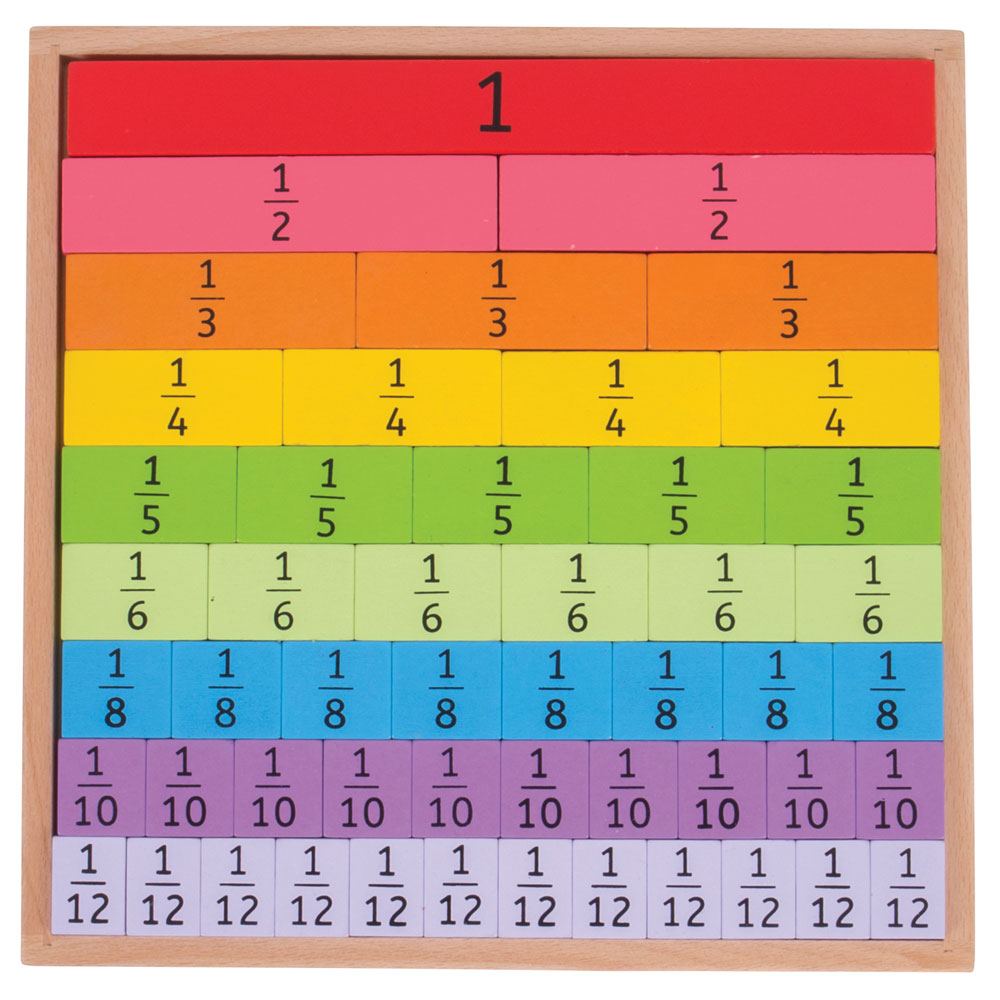Wooden Fractions Tray Bigjigs