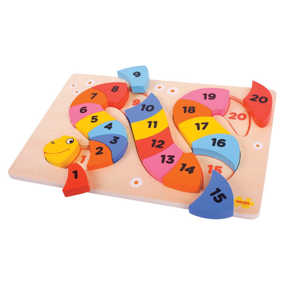 [0691621195178] Snake Counting Puzzle Bigjigs (Jigsaw)