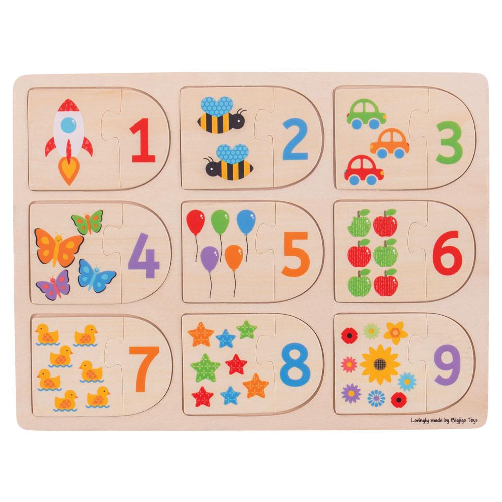 Matching Animal And Number Puzzle (Jigsaw)