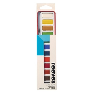 [0780804862232] Watercolour Tin Set 12 Pans plus Brush Reeves