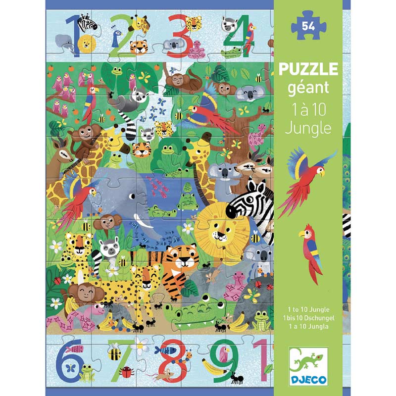 [3070900071483] 1 to 10 Jungle - 54pcs Giant Puzzle by Djeco
