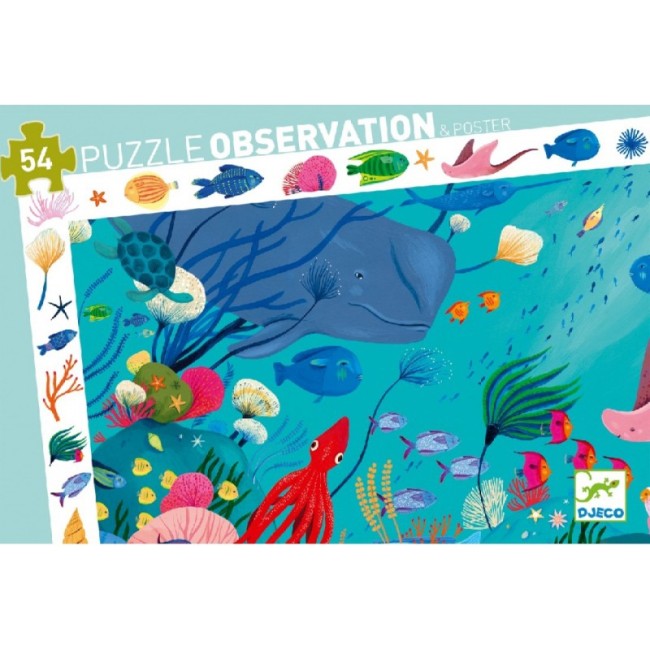 [3070900075627] Djeco Aquatic Observation Puzzle - 54Pcs
