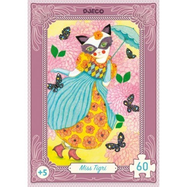 [3070900076778] Puzzle Mini Miss Tigri 60 pcs Djeco (Jigsaw)