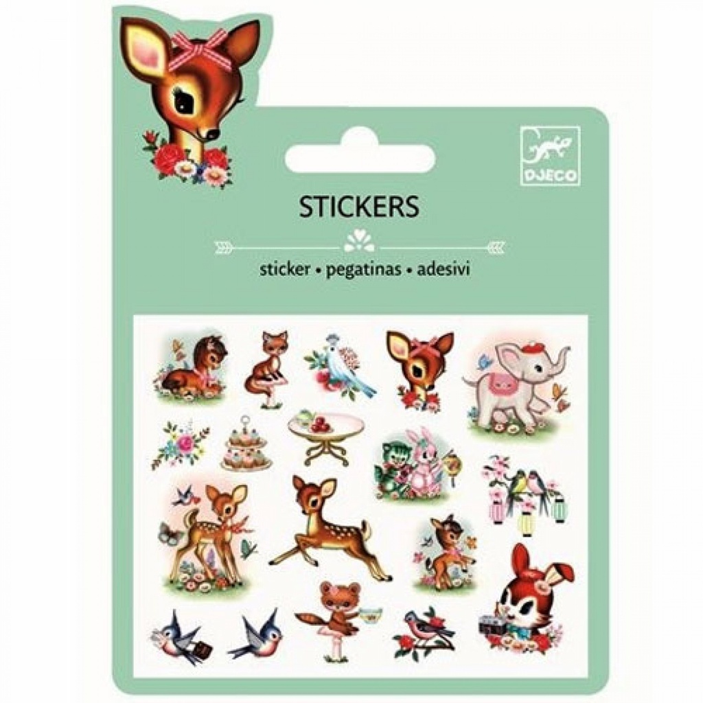 *MINI STICKERS PUFFY VINTAGE ANIMALS