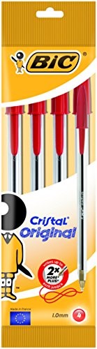 [3086120100018] Pens Red 4Pcs Medium Bic