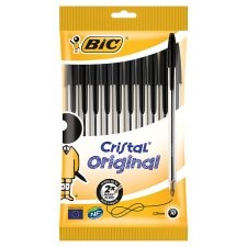 Ball Pens Black Cristal Medium 10pk Bic