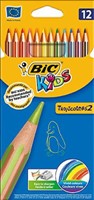Colouring Pencils 12pk Kids Tropicolours2 Bic