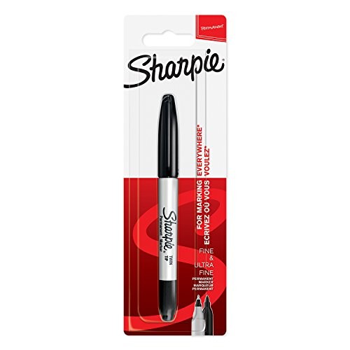 Sharpie Permanent Marker Black Twin Tip  (Fine and Ultra Fine)