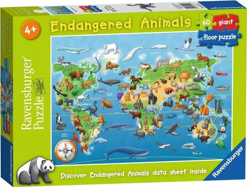Endangered Animals Giant Floor Puzzle 60pcs