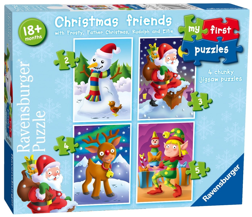 [4005556068548] Puzzle (4 in box) Christmas Friends (Jigsaw)