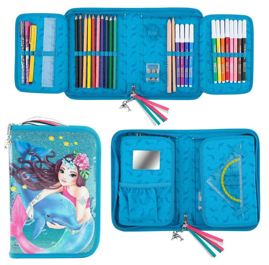 Pencil Case Filled Fantasy Dolphin Mermaid Top Model