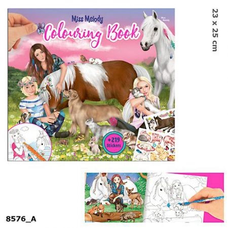 Miss Melody Colouring Book with Animals plus 219 stickers