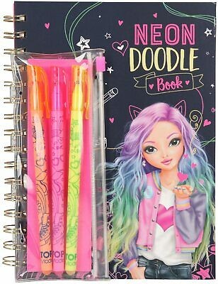Top Model Neon Doodle Book with Pencil Case