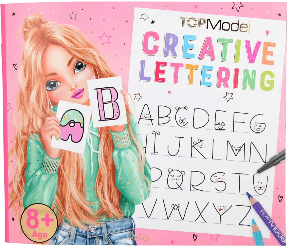 TopModel Creative Lettering Colouring Book