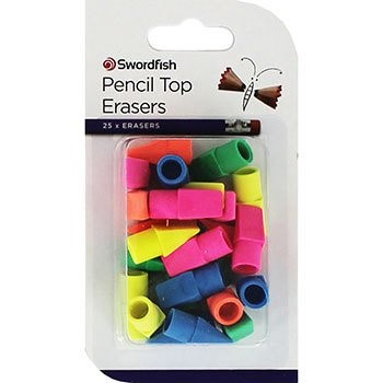 Pencil Top Erasers 25 Erasers