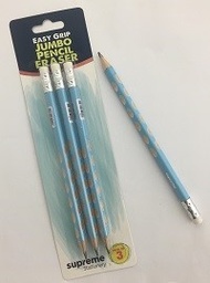 [5099073007394] Jumbo Pencils With Eraser 3pc Easy Grip Supreme