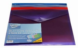 [5391505554286] Button Wallet A4 4 Pk Coloured Supreme