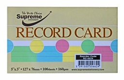 [5391505556624] Record Cards 5x3 Pastel RC-6624 Supreme