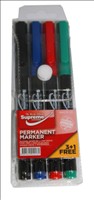 [5391521010131] Permanent Markers 4pk Slim 1.0mm M-131 Supreme