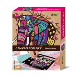 [6920773313425] Canvas Pop Art Elephant 4 Stencil Printing