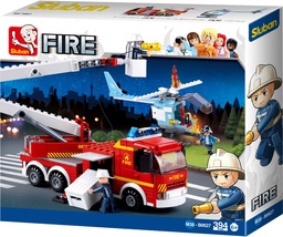 [6938242953973] Platform Fire Truck and Helicopter Sluban