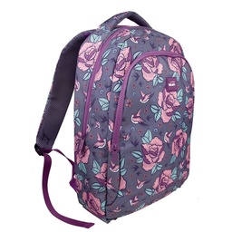[8411574073871] School Bag Pink Flowers Milan
