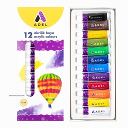 [8681241142821] Acrylic Paint Tube 12ml Adel 12 pk