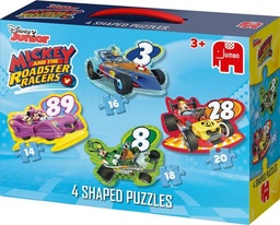 [8710126196717] Puzzle Mickey Mouse Racers 4 Shaped Puzzles (Jigsaw)