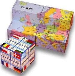 [9781904359128] Cube Book - Europe, Map, Flags Facts Bigjigs
