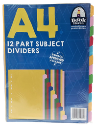 [5391539550469] (Available April) A4 Subject Dividers 12 Part BH-0469