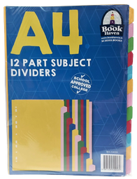 [5391539550469] A4 Subject Dividers 12 Part BH-0469
