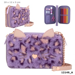 [4010070632908] TOPModel Double Pencil Case With Metal Chain LILAC LEO LOVE