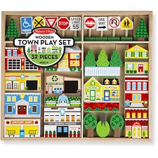[0000772147965] Wooden Town Play Set Melissa and Doug